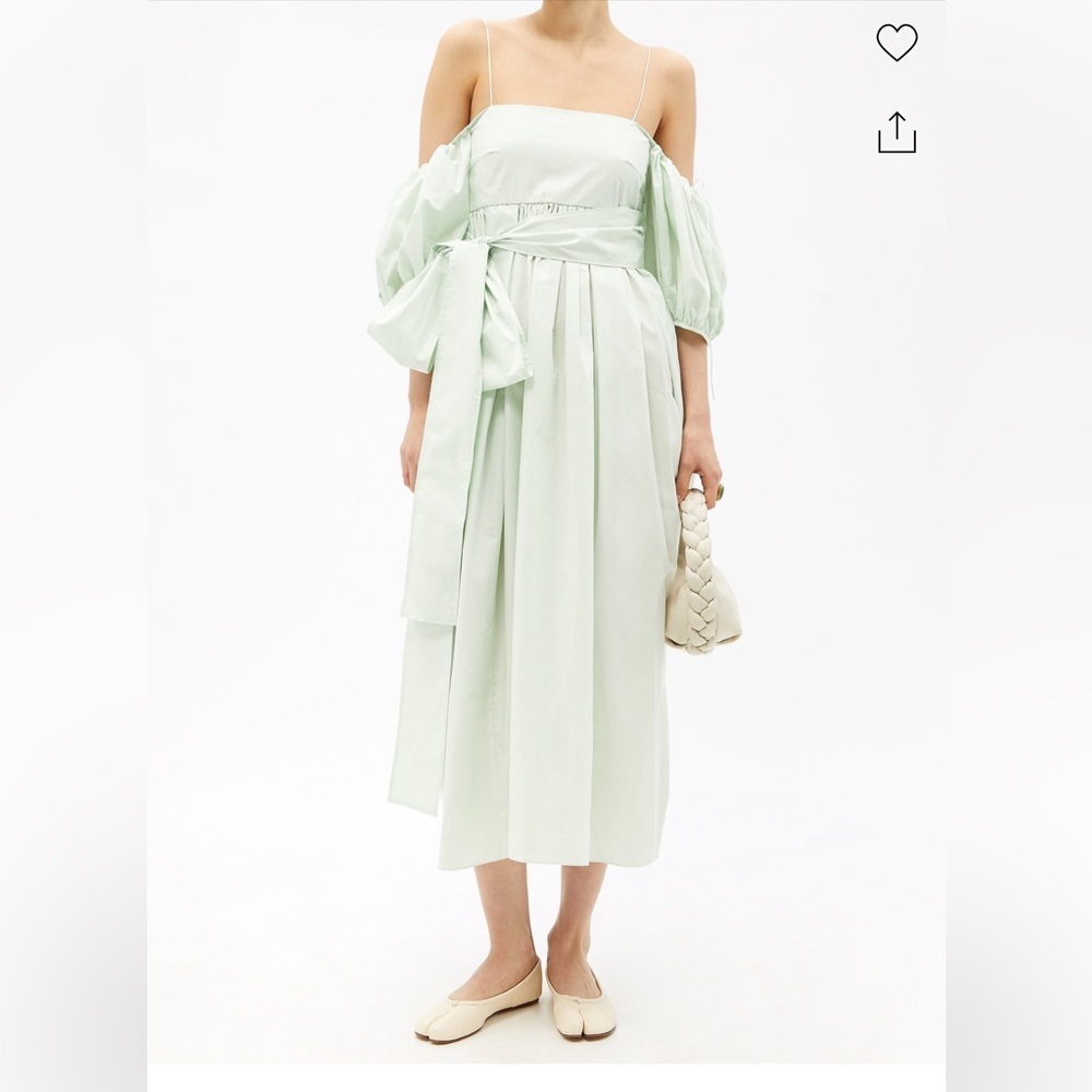 Cecilie Bahnsen Joel belted cotton poplin dress size US6/UK10